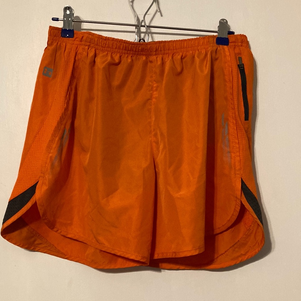 Orange running shorts